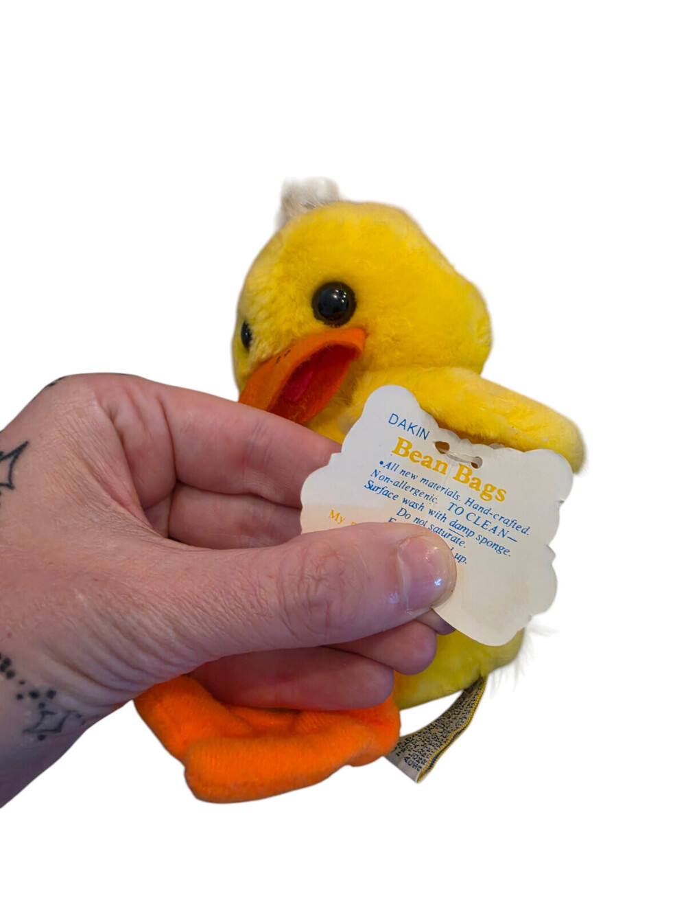Vintage Dakin RARE Plush Stuffed Animal Yellow Duck w/ Hang Tag - Picture 5 of 6